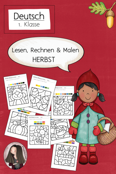 Lesen, Rechnen & Malen im Herbst (Klasse 1) – 219434