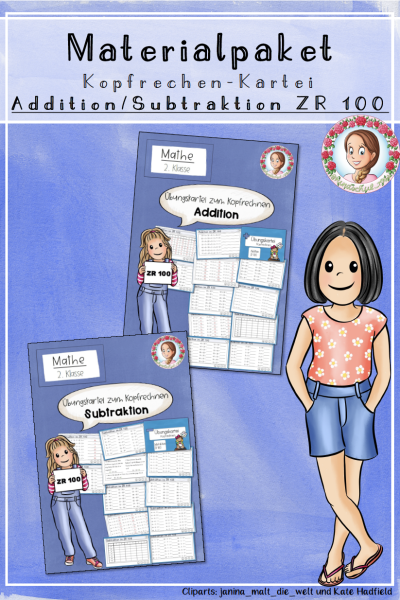 Materialpaket Kopfrechen-Kartei Addition Subtraktion ZR 100 Klasse 2 – 1477380