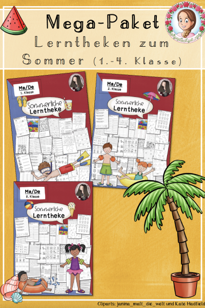 Mega-Paket Sommerliche Lerntheke / Sommer / Sommerhefte (1.-4. Klasse) – 833154
