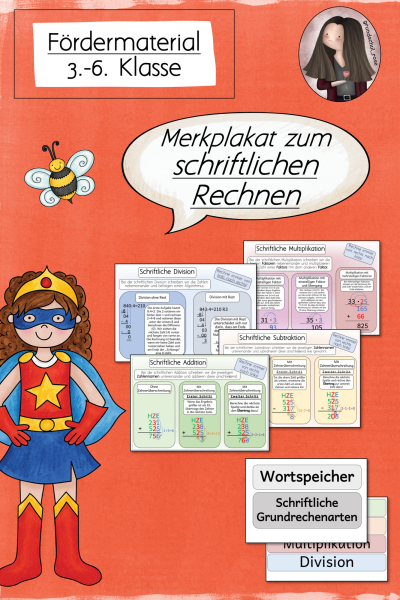 Merkplakat zum schriftlichen Rechnen – 91433