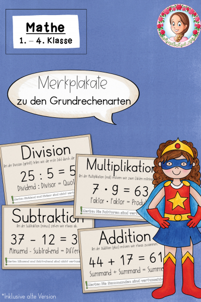 Merkplakate zu den Grundrechenarten – 82236