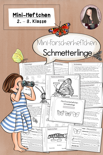 Mini-Forscherheftchen zu den Schmetterlingen / Schmetterling (2.-3. Klasse) – 614777