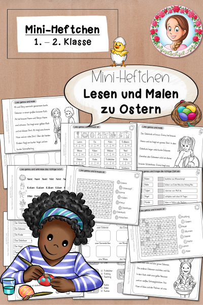 Mini-Heft Ostern Lesen und Malen Klasse 1 bis 2 – 779424