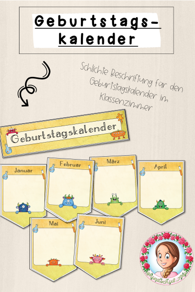 Monster-Klasse: Geburtstagskalender (Classroommanagement) – 891285