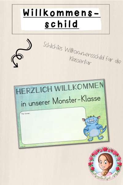 Monster-Klasse: Willkommensschild (Classroommanagement) – 891152