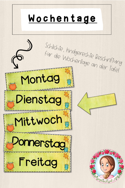 Monster-Klasse: Wochentage (Classroommanagement) – 891148