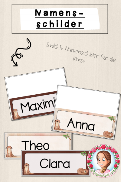 Otter-Klasse: Namensschilder (Classroommanagement) – 1633234