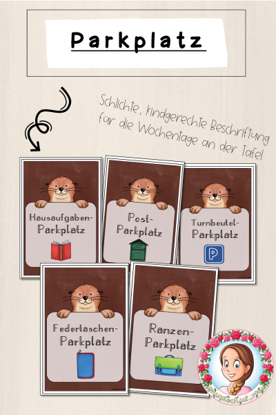 Otter-Klasse: Parkplatz-Karten (Classroommanagement) – 1633236