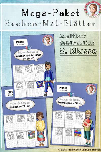 Rechenmalblätter 2. Klasse – Mega-Paket mit Addition & Subtraktion im Zahlenraum 100 – 1583412