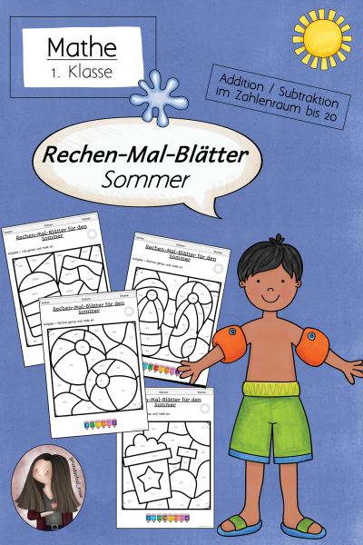 Rechenmalblätter Sommer Klasse 1 ZR 20 – 332086