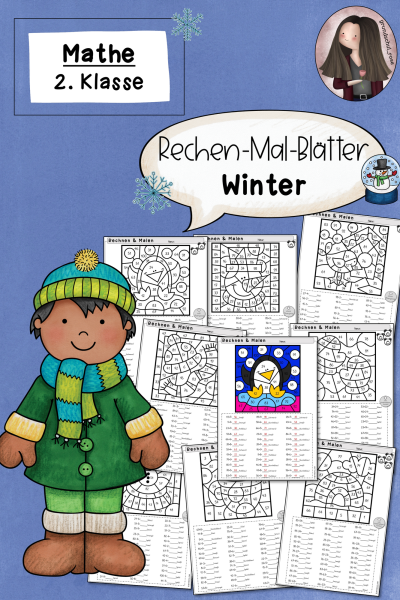 Rechenmalblätter Winter Klasse 2 ZR 100 Mathematik – 500974