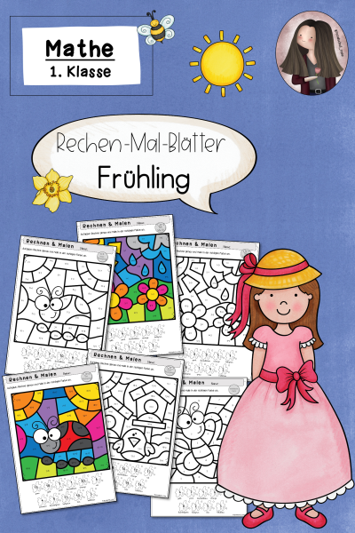 Rechenmalblätter Frühling Klasse 1 ZR 20 – 281092