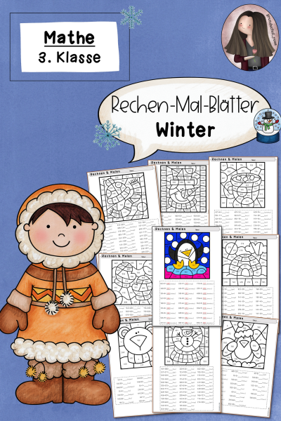 Rechenmalblätter Winter ZR 1000 (3. Klasse) Mathematik – 506760