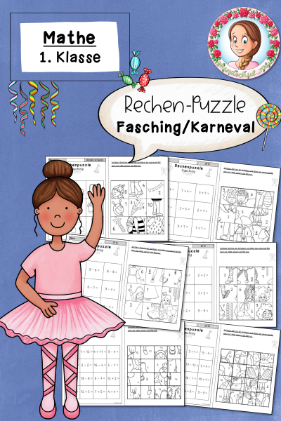 Rechenpuzzles Fasching Klasse 1 ZR 20 – 1045312