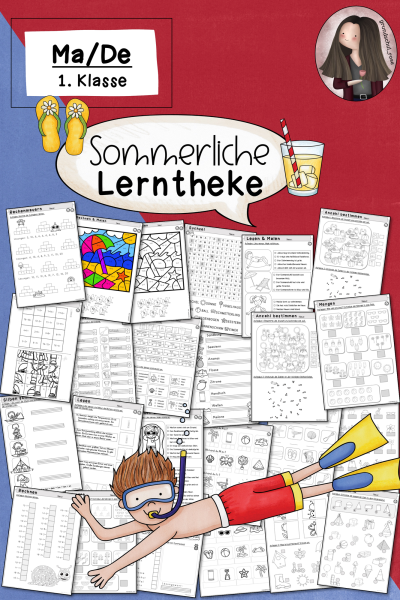 Sommerliche Lerntheke 1. Klasse – Abwechslungsreiche Übungen in Deutsch & Mathe – 624981
