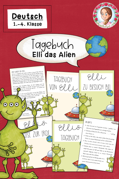 Tagebuch + Deckblatt und Brief (Elli das Alien) (1.-6. Klasse) – 1261883