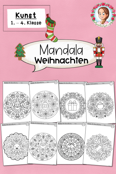Weihnachten-Mandala Kunst Ausmalbilder (1.-4. Klasse) – 1666645