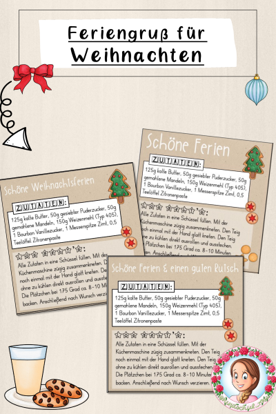 Weihnachtsgruß Keksrezept / Feriengruß – 1339064