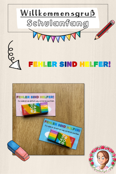 Willkommensgruß zum Schulanfang / Radiergummi – 906165