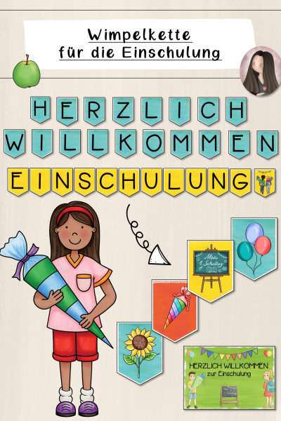 Wimpelkette für die Einschulung – 661927