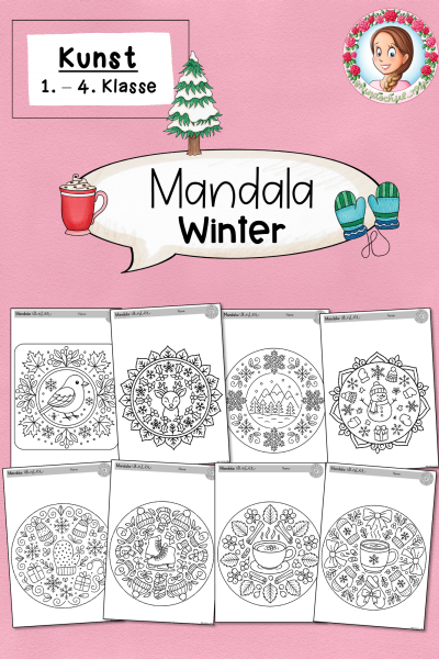 Winter-Mandala Kunst Ausmalbilder (1.-4. Klasse) – 1666644