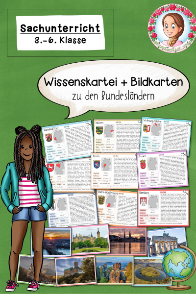 Wissenskartei zu den Bundesländern / Bundesländer / Deutschland (3.-6. Klasse) – 1084512