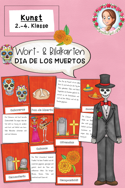 Wort- und Bildkarten zum Dia de los muertos (2.-4. Klasse) Kunst – 1706708