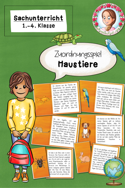 Zuordnungsspiel zu den Haustieren / Haustiere (1.-4. Klasse) – 782249