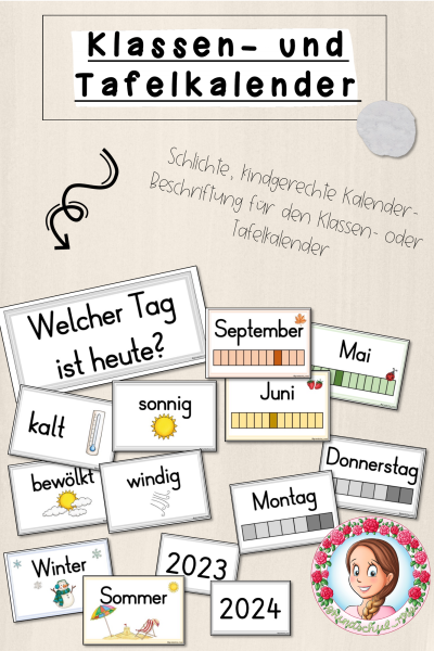 Classroommanagement: Klassen- und Tafelkalender in grau (Visualisierung) – 790968