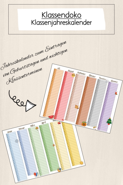FREEBIE: Jahreskalender für die Klassenorganisation – 201245