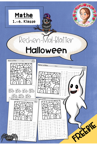 Halloween: Rechen-Mal-Blätter – Differenzierte Aufgaben (1.–4. Klasse) FREEBIE (1743815)