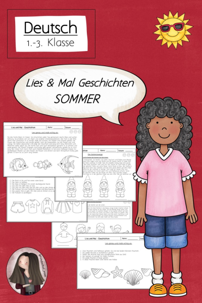Lesen & Malen Sommer – Lesemalblätter Deutsch 2. & 3. Klasse – 177339