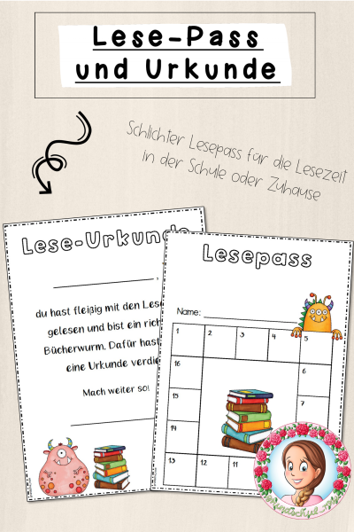 Monster-Klasse: Lesepass und -urkunde (Classroommanagement) – 891284