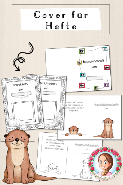 Otter-Klasse: Deckblätter für Hefte (Classroommanagement) – 1633214