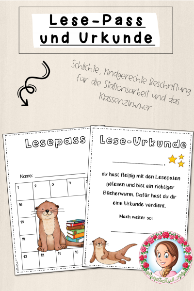 Otter-Klasse: Lesepass und -urkunde (Classroommanagement) – 1633225