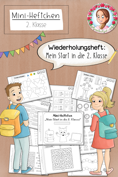 Wiederholungsheft Klasse 1 Mathematik Deutsch Mini-Heftchen (83724)