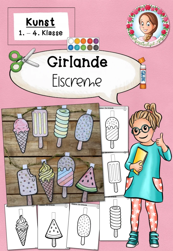 Girlande Eis | Kunst Sommer Klasse 1-4