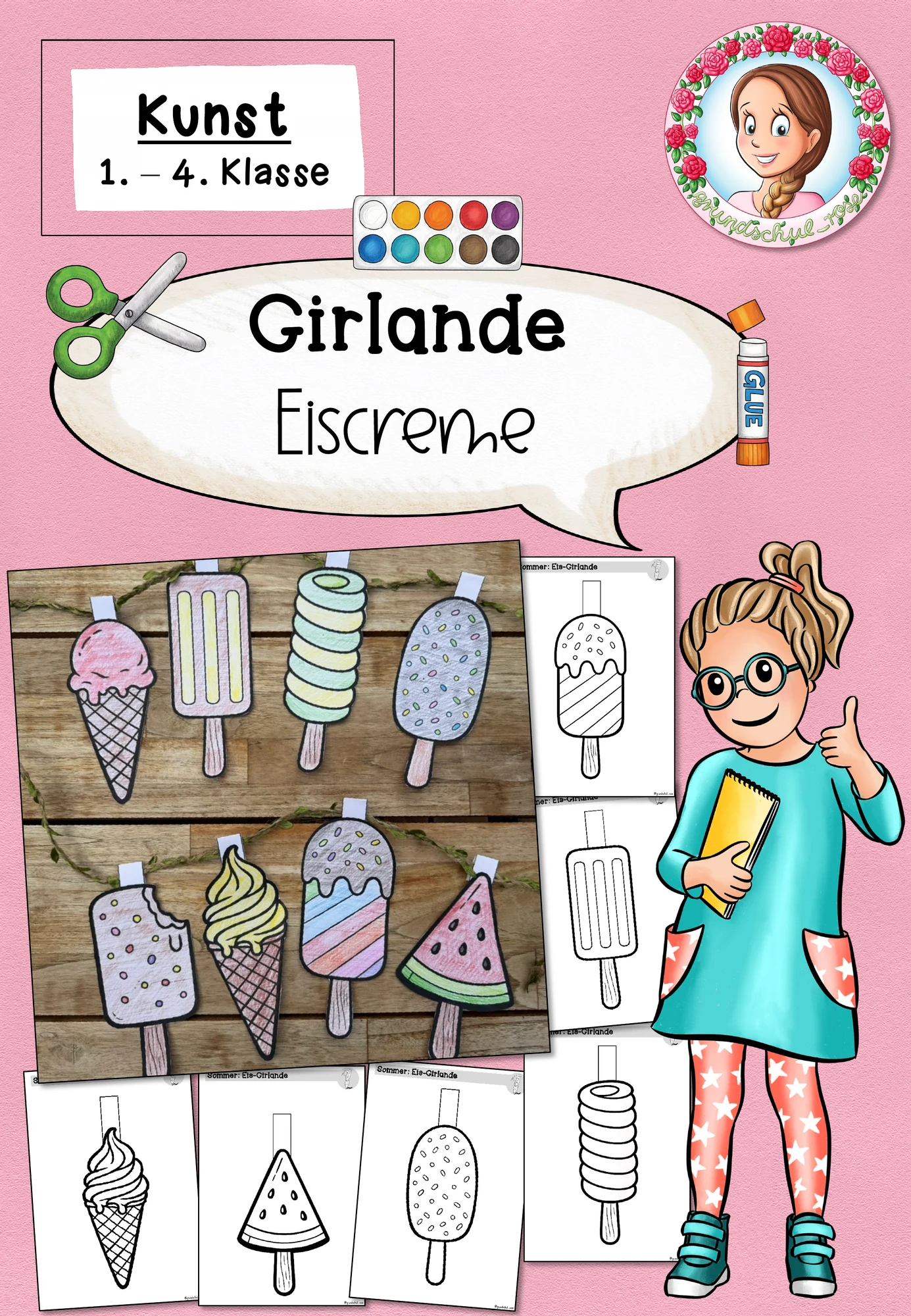 Girlande Eis | Kunst Sommer Klasse 1-4