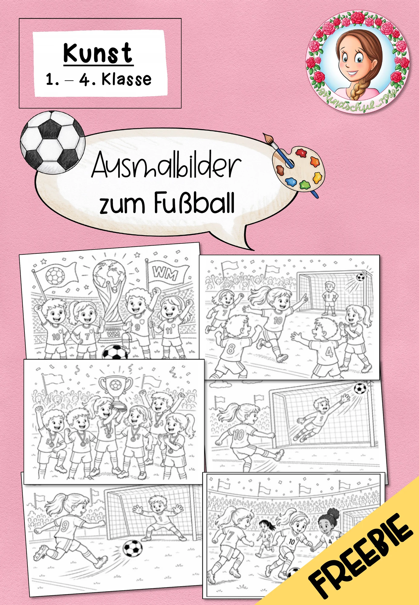Ausmalbilder Fußball WM 2026 | Kunst Klasse 1-4