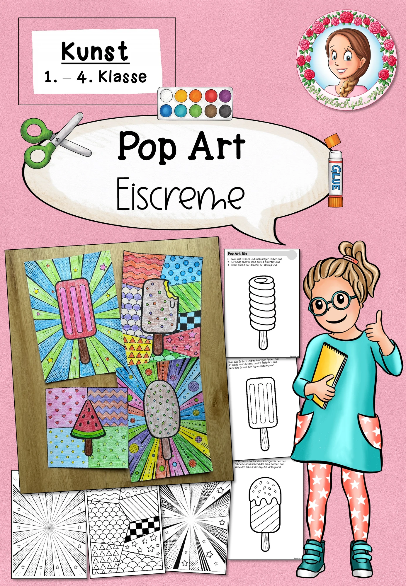 Pop Art Eis für die Grundschule | Kunst im Sommer