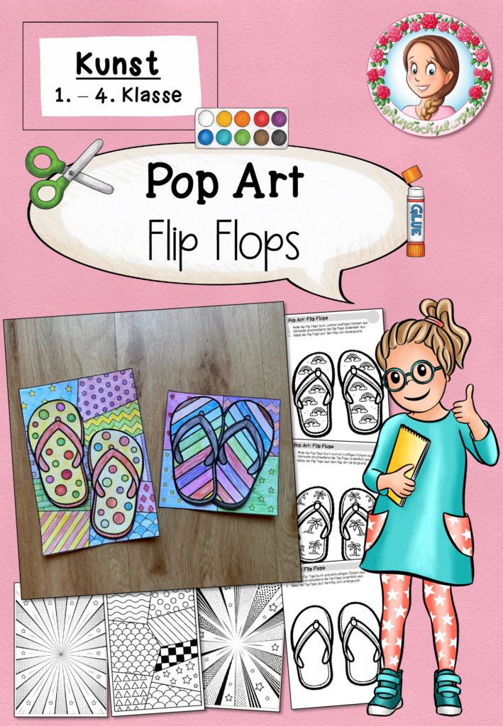 Flip Flops Pop Art Kunst Sommer Klasse 1-4 Cover