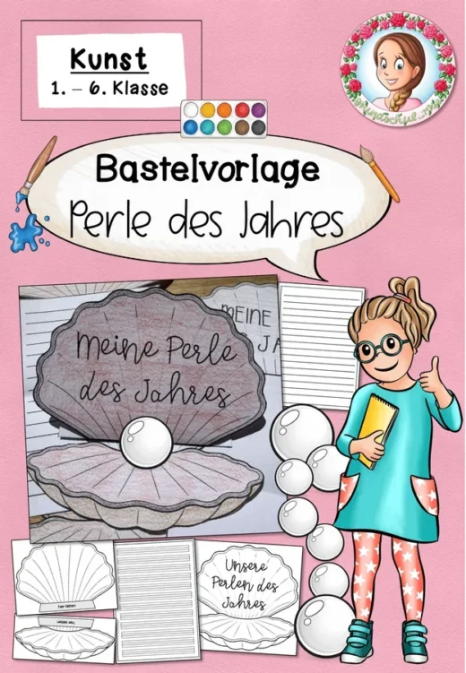 Perle des Jahres: Bastelvorlage zum Schuljahresende