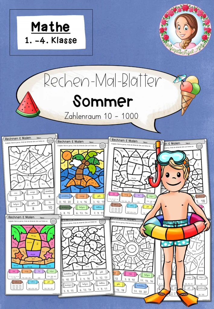 Rechenmalblätter Sommer | ZR 10-1000 | Klasse 1-4