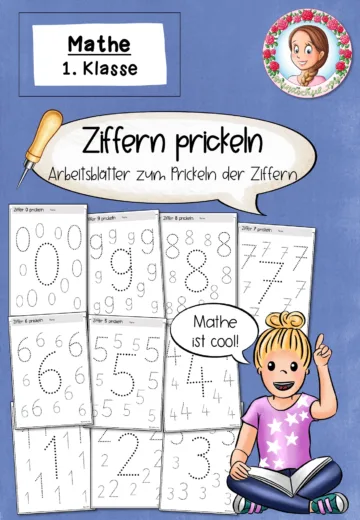 Cover: Ziffern prickeln Arbeitsblätter (1. Klasse) Mathe – digitales Unterrichtsmaterial für die Grundschule