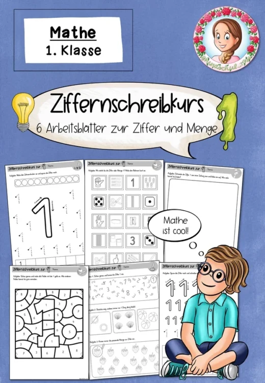 Cover Ziffer 1 Arbeitsblätter Ziffernweg Klasse 1