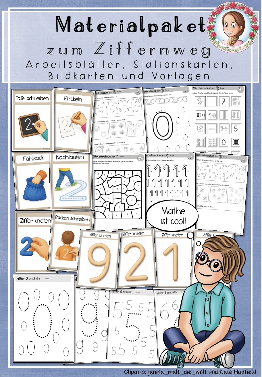 Cover Materialpaket zum Ziffernweg Mathe 1. Klasse