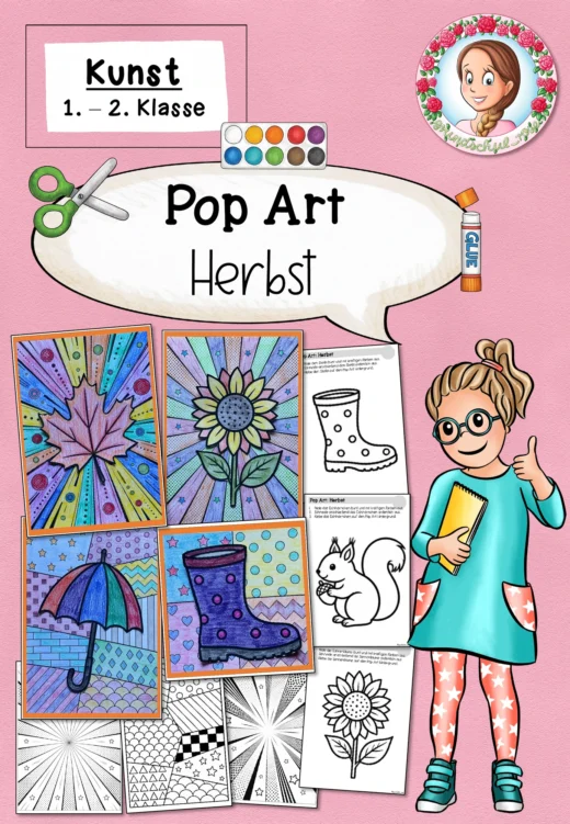 Herbst Kunst | Pop Art Ausmalbilder Klasse 1–4