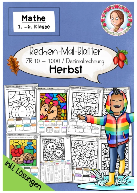 Rechnen und Malen im Herbst | Mathe Klasse 1-6