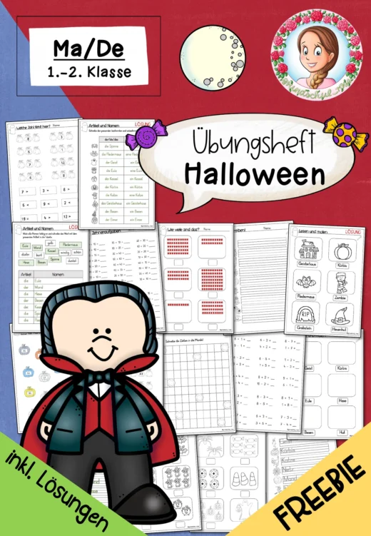 Halloween Übungsheft Klasse 1-2 | Deutsch & Mathe kostenlos