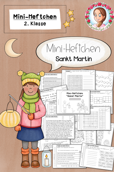 St Martin: Sankt Martin: Mini-Heftchen zum Lesen, Schreiben & Rechnen (2. Klasse) (229147)